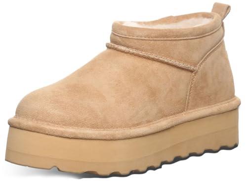BEARPAW Women's Retro Super Shorty Boot, Iced Coffee, 8.5 M