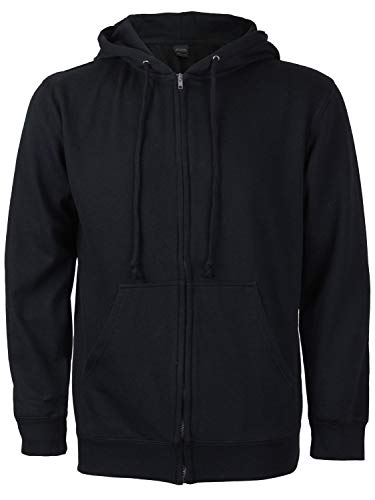 vkwear Men's Cotton Blend Fleece Lined Sport Gym Zip Up Sweater Hoodie