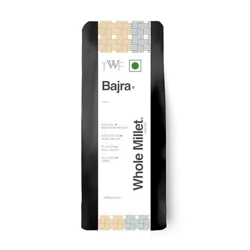 Image of TWF Unpolished Bajra Whole Millet | Pearl Millet | Hulled | Naturally Gluten-Free | Nutrient-Rich Supergrain 3 Kg (1 Kg X 3)