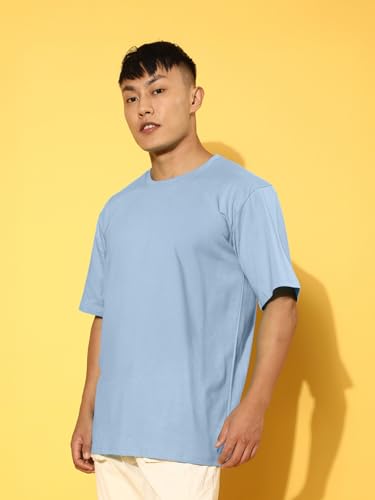 Image of Veirdo Cotton Drop Shoulder Round Neck Oversized Baggy Fit Front & Back Graphic Printed Half Sleeve T-Shirt Men (Available in from S to 2XL)