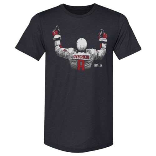 500 LEVEL Alex Ovechkin Washington Jersey Silhouette Mens Premium T-Shirt (Tri Navy Medium)