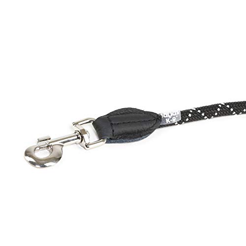 Julius-K9, 20200-IDC, IDC Führleine, Durchmesser 12 mm x 2m, rund mit zamak Karabiner schwarz, fluoreszierender