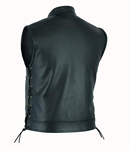 A&H Apparel Mens Genuine Top-grain Leather Vest Biker Vest Concealed Carry Durable Vest (XXX-Large)3