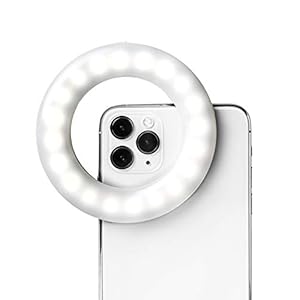 Selfie One – Selfie Ring Light for Phone Rechargeable Cell Phone Ring Light Clip On for iPhone, Android, and Laptop Camera | 3 Adjustable Light Modes | Beauty and Influencer White