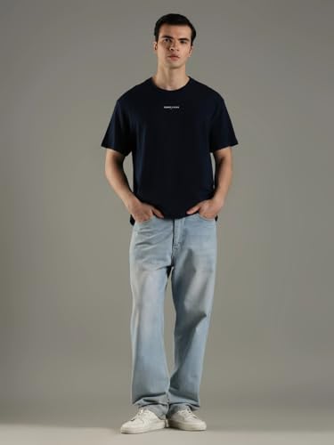 Image of Solid Relaxed Fit Cotton T-Shirt