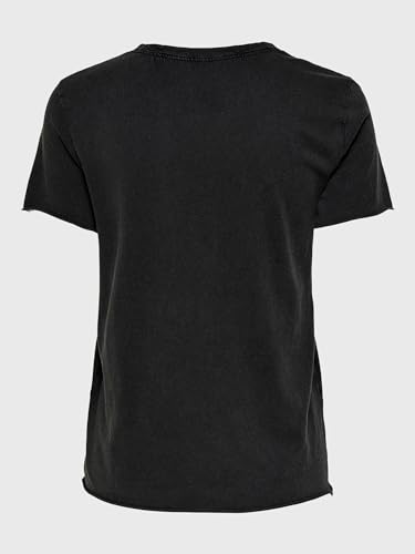 Image of Only Women's ONLLUCY Life REG S /S Western TOP Box JRS T-Shirt, Black /Print: