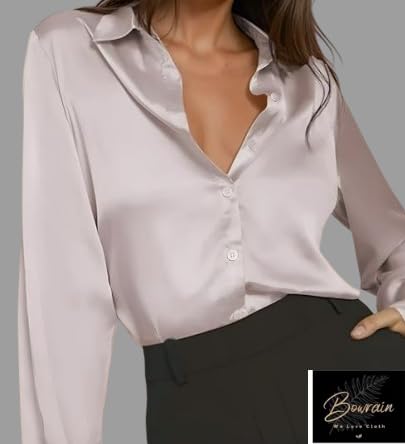 Image of Bowrain Women's Full Sleeves Satin Shirt