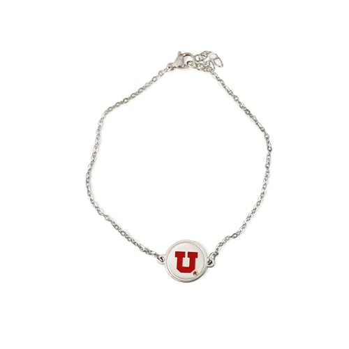Fan Frenzy Gifts Utah Utes 1 Charm Silver Bracelet