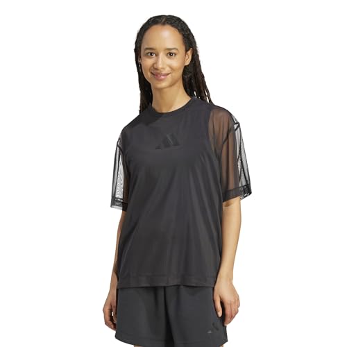 Amazon.com: adidas Women's All SZN Soft Lux Mesh T-Shirt, Black, X