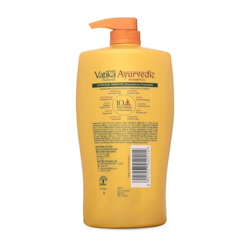 Image of Dabur Vatika Ayurvedic Shampoo - 1 L | For Strong & Healthy Hair | No Parabens | For All Hair Types | Power of Dus Poshan for 10 Hair Problems