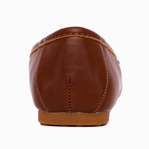 Image of Nautica Woman Flat Loafers Designer Vegan Leather Penny Shoes Slip On - Soft, Durable and Flexible Luxury Resistant Feel Lightweight & Comfortable Memory Foam Everyday Moccasins.