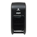 Compact 2-Roll Vertical Coreless High-Capacity Toilet Paper Dispenser by GP PRO (Georgia-Pacific), Black, 56790A, 6.000