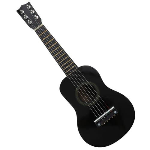 Gatuida Guitarra De Juguete para Juguete De Guitarra Aprendiendo Guitarra Pequeña Guitarra para Guitarra Acustica para Juguetes Musicales Negro De Madera