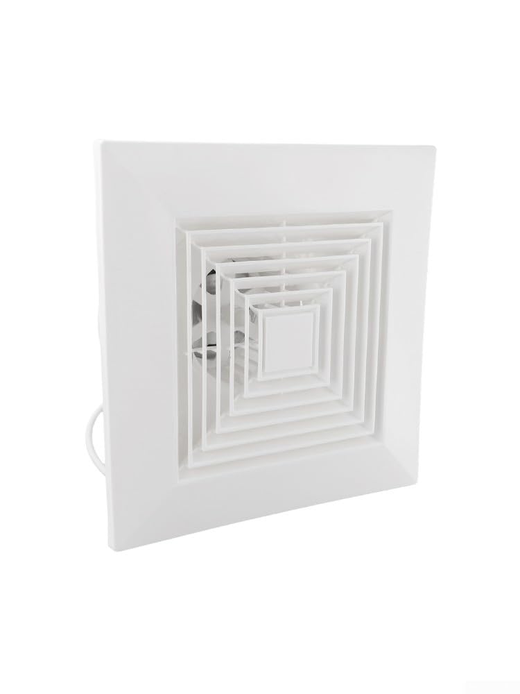 Ventilador extractor de techo integrado, ventilador de ventilación silencioso, potente ventilador extractor de pared, ventana, techo para cocina, garaje, baño (24 x 24 cm)