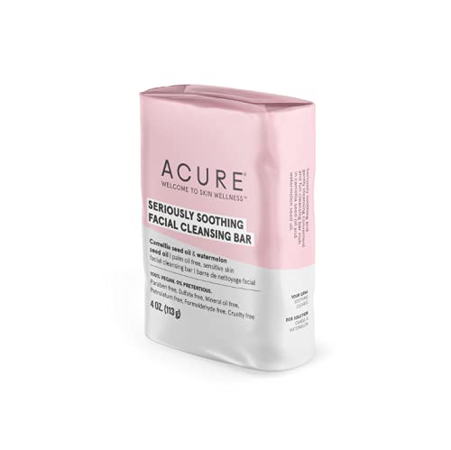 Acure Seriously Soothing Facial Cleansing Bar, 4 ounces