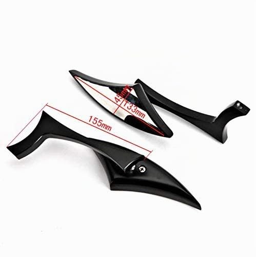Maso Paire de rétroviseurs universels en aluminium pour moto 8 mm/10 mm Noir