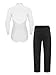 XUNZOO Mens Ballet Latin Tango Dance Outfit Lapel Collar Long Sleeve Rhinestone Bodysuit Top Pants Salsa Costume White 3X-Large