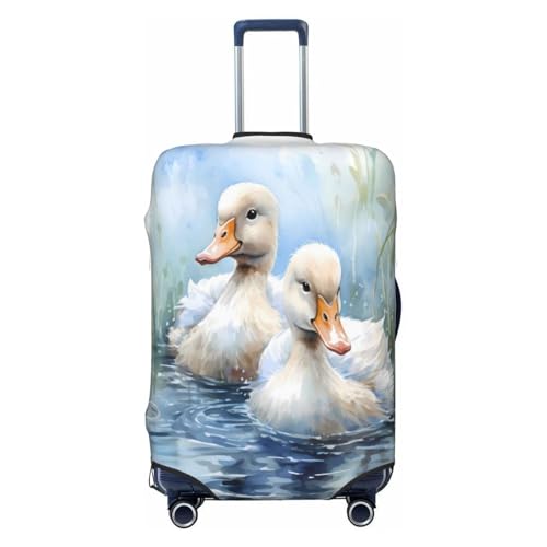 Watercolor Farmhouse Duck Travel Luggage Cover Elastic Suitcase Covers Washable Anti Scratch Luggage Dust Covers Protector, Fits 29-32 inch Luggage, XL