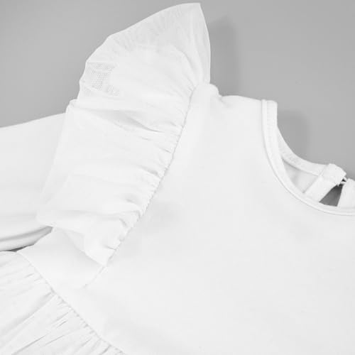 CiuchCiuch Taufkleid mit Stirnband – Ecru – für Mädchen – Für Säuglinge – Elegantes Kleid mit Rüschen – Stirnband mit Schleife – Zusammensetzung: 95% Baumwolle, 5% Elastan 68