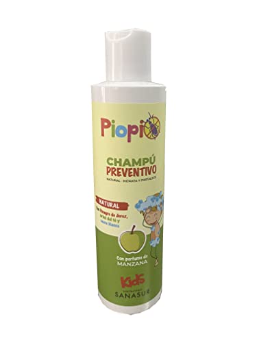 SANASUR CHAMPU PIOPIO NATURAL prevent piojos – shampoing doux qui apporte légèreté et fraîcheur à la chevelure, contenance 200 ml, peut être utilisé plusieurs fois par semaine selon les besoins et ass