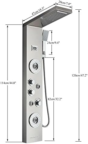 Panel de Ducha Torre en Acero Inoxidable Impermeable con Chorro Lluvia y Masaje, Juego de Grifo miniatura 2