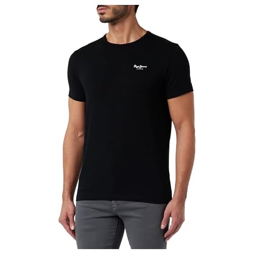 Pepe Jeans Original Basic 3 N Camisetas, Negro (Black), L para Hombre