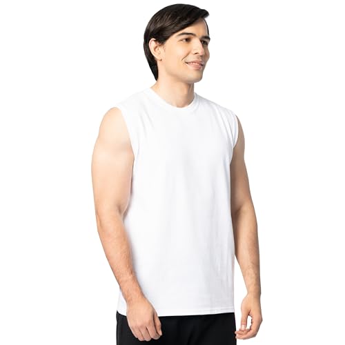 fruit of the loom men39s eversoft cotton sleeveless t shirts breathable amp moisture wicking with odor control sizes s-4x