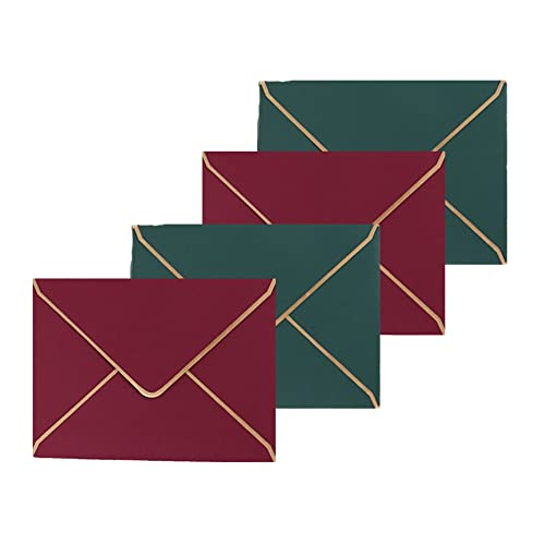 Regalo Sobres de Tarjeta, Sobre de Invitación, Sobres Regalo Papel Kraft, Sobres Gold Edge para Negocios, Fiestas, Bodas, Regalos, Tarjetas de Felicitación (13.5×18.5cm) Cover