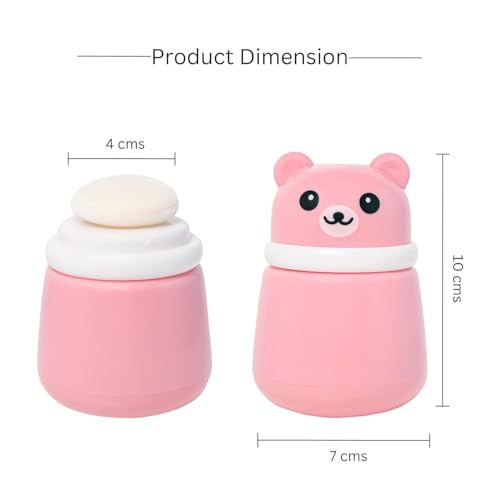 Image of Baby Pack Of 2 Skin Care Powder Talcum Puff Case Cum Container Box Reusable Refillable for Toddlers Kids and Infants for BPA Free (PATTERN 104)