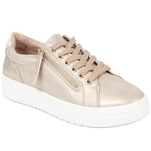 Pavers Womens Chunky Platform Trainers Soft Gold Size 7