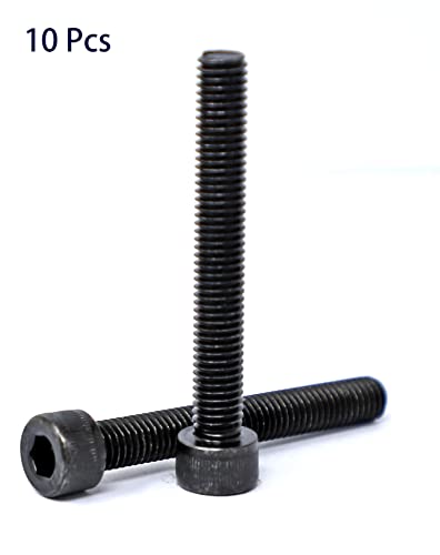 Image of iexcell 10 Pcs M8 x 60mm Thread Pitch 1.25 mm Alloy Steel 12.9 Grade Hex Socket Head Cap Screws Bolts Kit, Black Oxide Finish