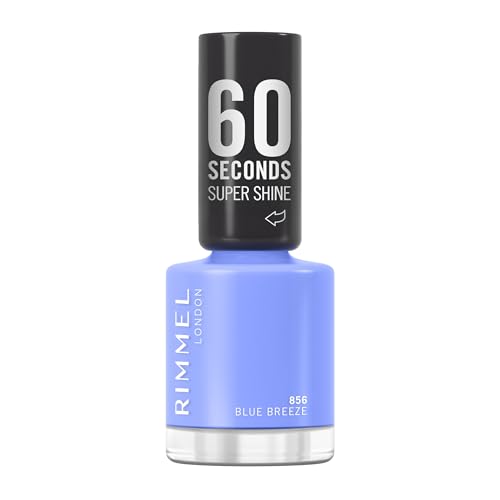 Rimmel London, 60 Seconds Super Shine, Esmalte de uñas, 856 Blue Breeze, 8 ml