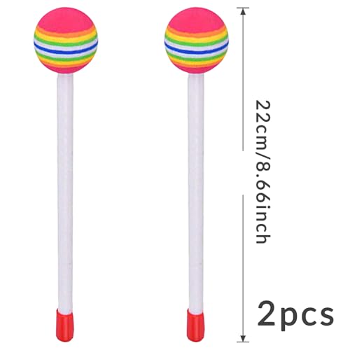 Baquetas para niños, 2 piezas, diseño de piruleta redonda, baquetas de EVA para instrumentos musicales educativos, cumpleaños y día del niño miniatura 2