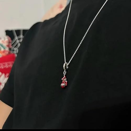 Spiderman Necklace Set, Red Spidey Charm Necklace with Silver Plating, Non-Tarnished Cable Chain with Sliding Clasp for Adjustable Sizes. Gift for Men, Women4