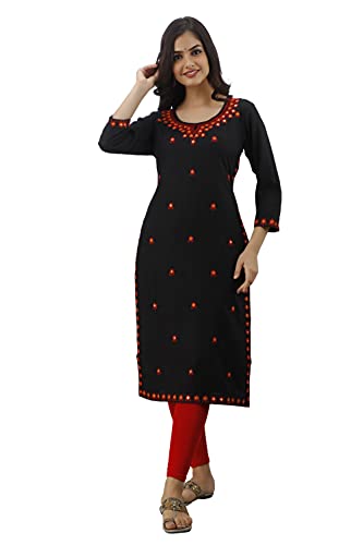 Image of Women's Rayon Heavy Embroidery Work Straight Kurta