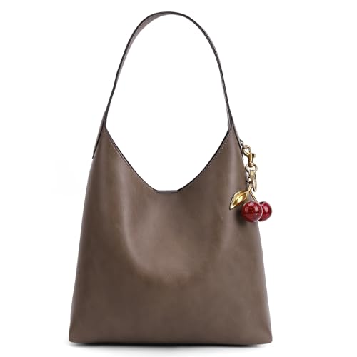 Faux Suede Hobo Bags Vegan Leather Shoulder Bag Tote for Women Medium Slouchy Designer Handbags Purses Fall Fashion