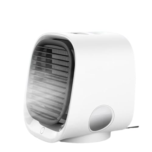 Genérico Aire Acondicionado Portátil Vital Breeze, 3 Velocidades, Gran Potencia, Ajuste De Viento Multiángulo, con Tanque De Agua De 300 Ml Y Luces Nocturnas De Colores, Ideal para Dormitorios(White)