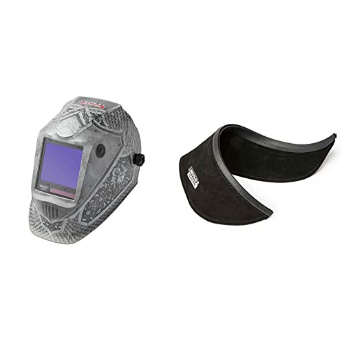 Viking 3350 Medieval Welding Helmet & Split Leather Helmet Bib with Press Fit Seal | Compatible with Most Welding Helmets | KP3729-1