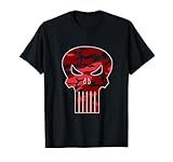Marvel Punisher Red Camouflage Skull Vintage Chest Logo T-Shirt