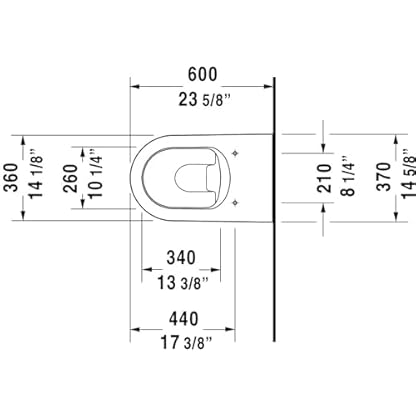 Duravit ME by Starck Stand WC Innenfarbe Weiß Hochglanz, Aussenfarbe Weiß Seidenmatt 600mm – Bild 5