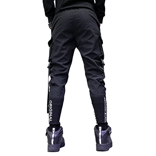 Cekaso Men's Jogger Pants Techwear Harem Sweatpants Cargo Hip Hop Multi-Pockets Streetwear Sports Tactical Track Pant, Black, Tagsize3Xl=Ussizel #TOP3