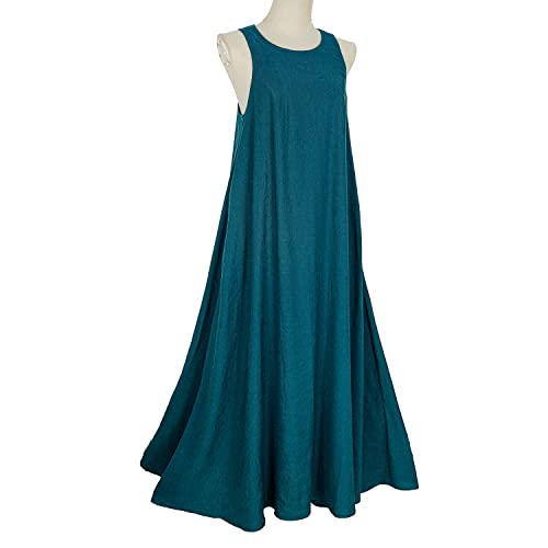 Mingyuezai Women's Sleeveless Linen Maxi Dress Casual Long Dresses with Pockets3