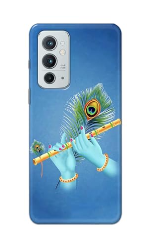 Image of PRINTFIDAA Printed Hard Back Cover Case for OnePlus 9RT 5G Back Cover (Flute in Krishna Hands) -112