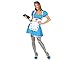 Atosa 53964 Costume Alice nel Paese delle Meraviglie Donna M-L Blu Carnevale, Donna