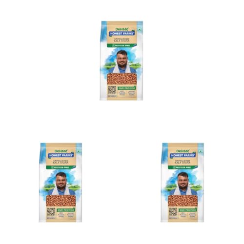 Image of DeHaat Honest Farms Pesticide Free Unpolished Kala Chana 1 KG (Pack of 3)