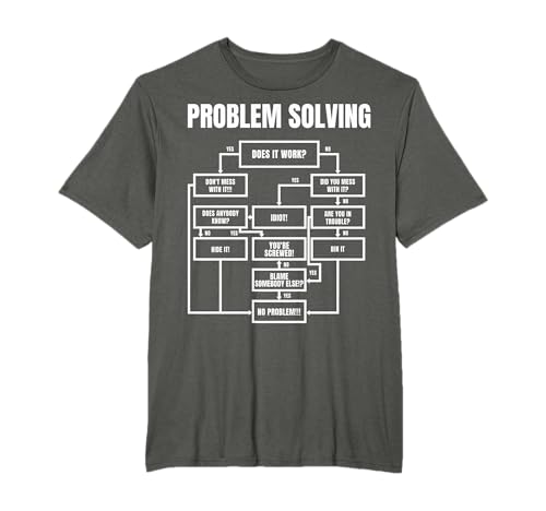 Diagrama de flujo de resolución de problemas Humor divertido de la oficina del ingeniero Camiseta