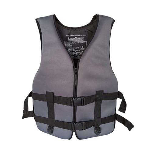Schwimmhilfe Auftriebsweste, Schwimmweste Feststoffweste und Reißverschluss for Bootfahren, Schwimmen und Wassersport(GRAU)