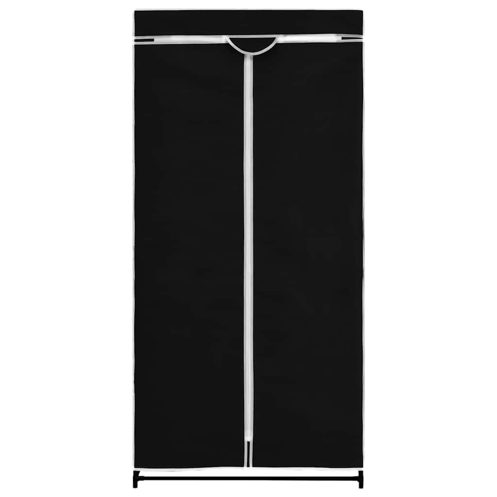 Garderobe Kleiderbehälter 2 STK. Kleiderschränke Schwarz 75×50×160 cm mit Eisenrahmen und Stoffbezug für staubfreie Aufbewahrung