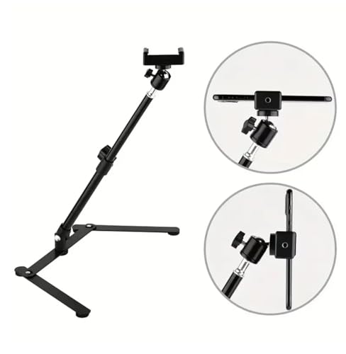 Image of LikeStar Adjustable Overhead Phone Stand and Mobile Bracket for Recording, Streaming & Tutorials - Foldable Tripod Mount Holder for Desk, Drawing, Crafting, Cooking, DIY Videos, and Online Teaching