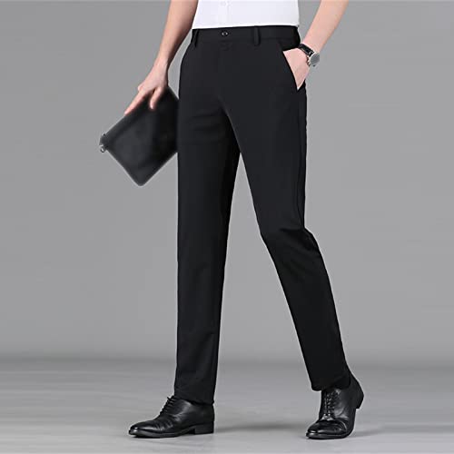 Maiyifu-GJ Men's 4 Way Stretch Dress Pant Skinny Flat Front Tapered Suit Pant Ultra Lightweight Business Comfort Trousers3